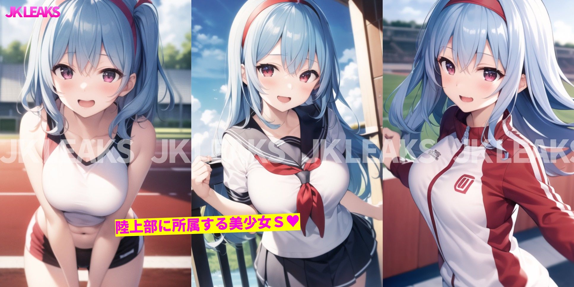 JKLEAKS 16 - 美人陸上部お〇っこ我慢編 -【おまけアニメ付】 サンプル3ページ目