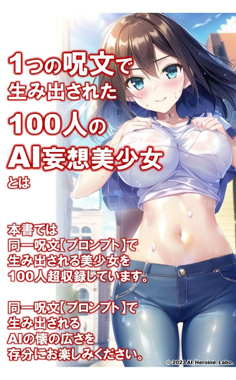 1つの呪文で生み出された100人のAI妄想美少女-33【妄想ナンパ！街中えちえちTシャツ女子編】 サンプル2ページ目