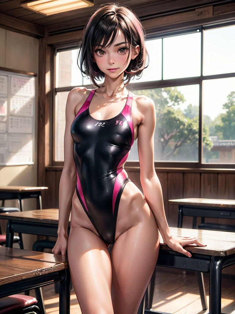 黒ピンク競泳水着美少女Vol.1 サンプル2ページ目