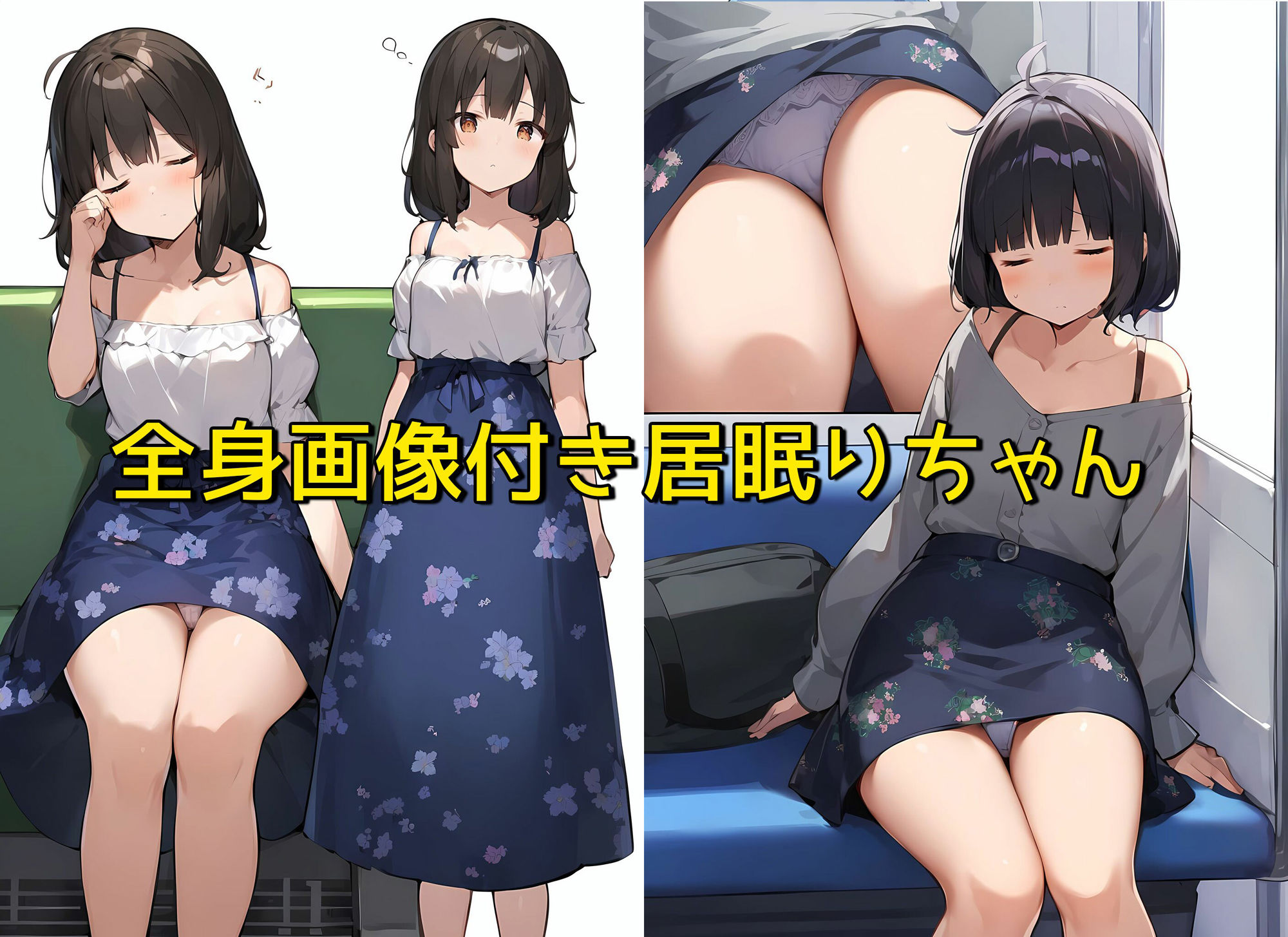 【高画質】通勤中に清楚系居眠りちゃんが対面パンチラしてくるけど注意できない サンプル7ページ目