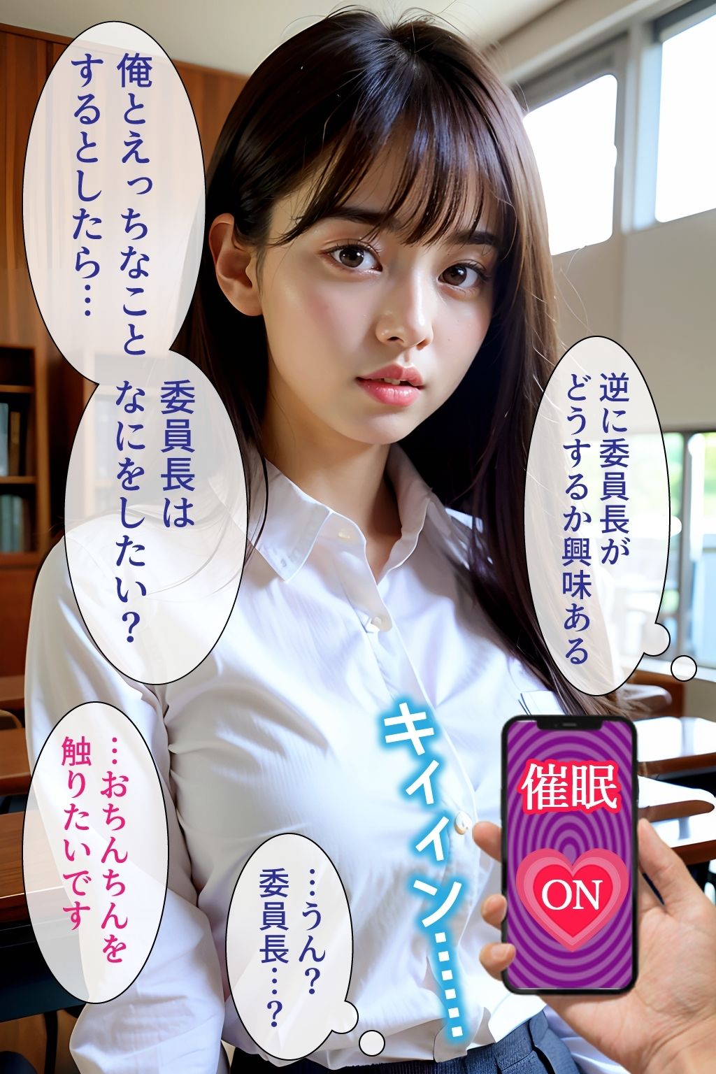 催●アプリで調教無双5:委員長編 サンプル2ページ目
