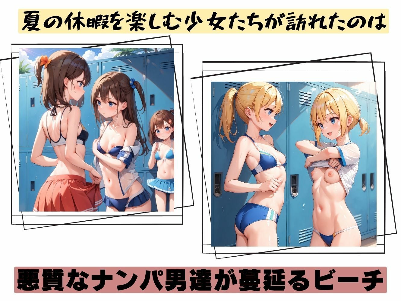 ビーチに伸びる魔の手 サンプル1ページ目