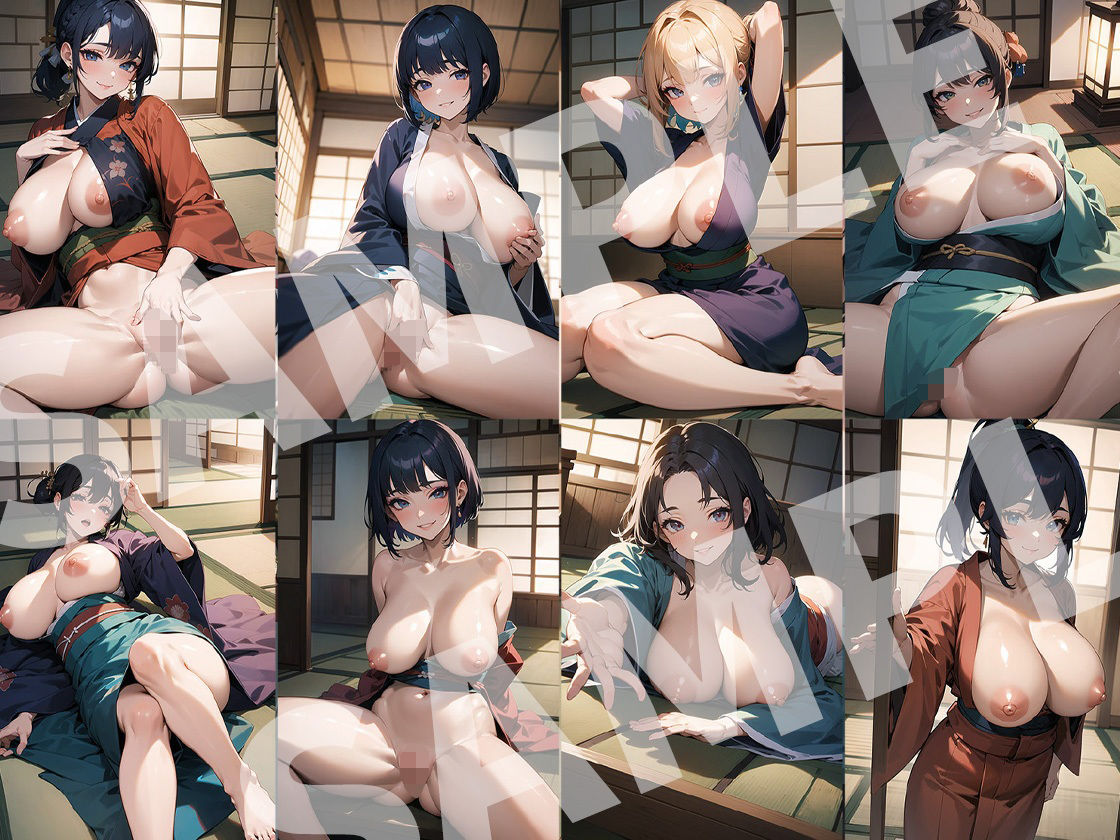 搾り取るのが大好きな着物巨乳のお姉さん サンプル8ページ目