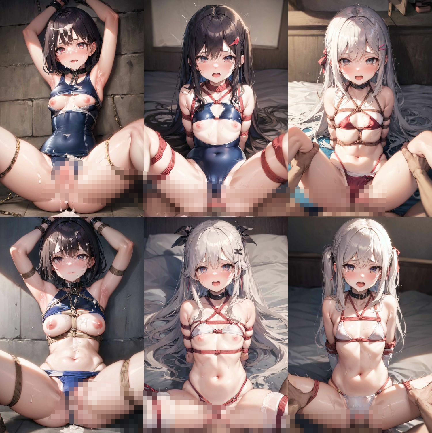 監禁されて犯●れる水着の女の子 サンプル10ページ目