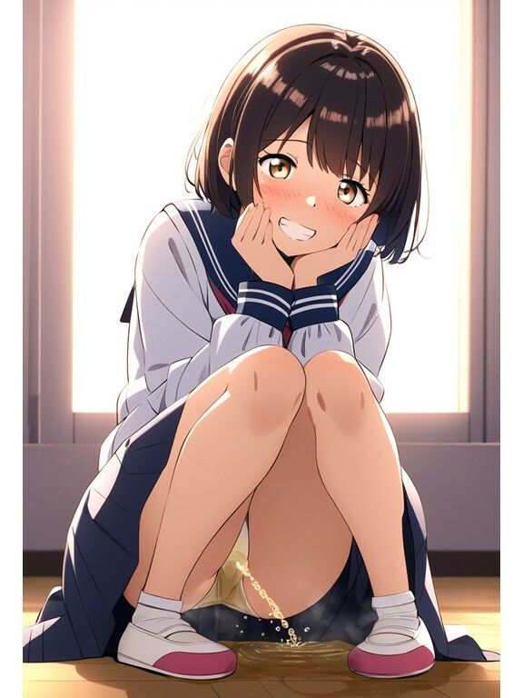 【おしっこ・おもらし】JKがパンツのまま放尿しちゃう！おもらし姿を隠し撮り サンプル6ページ目
