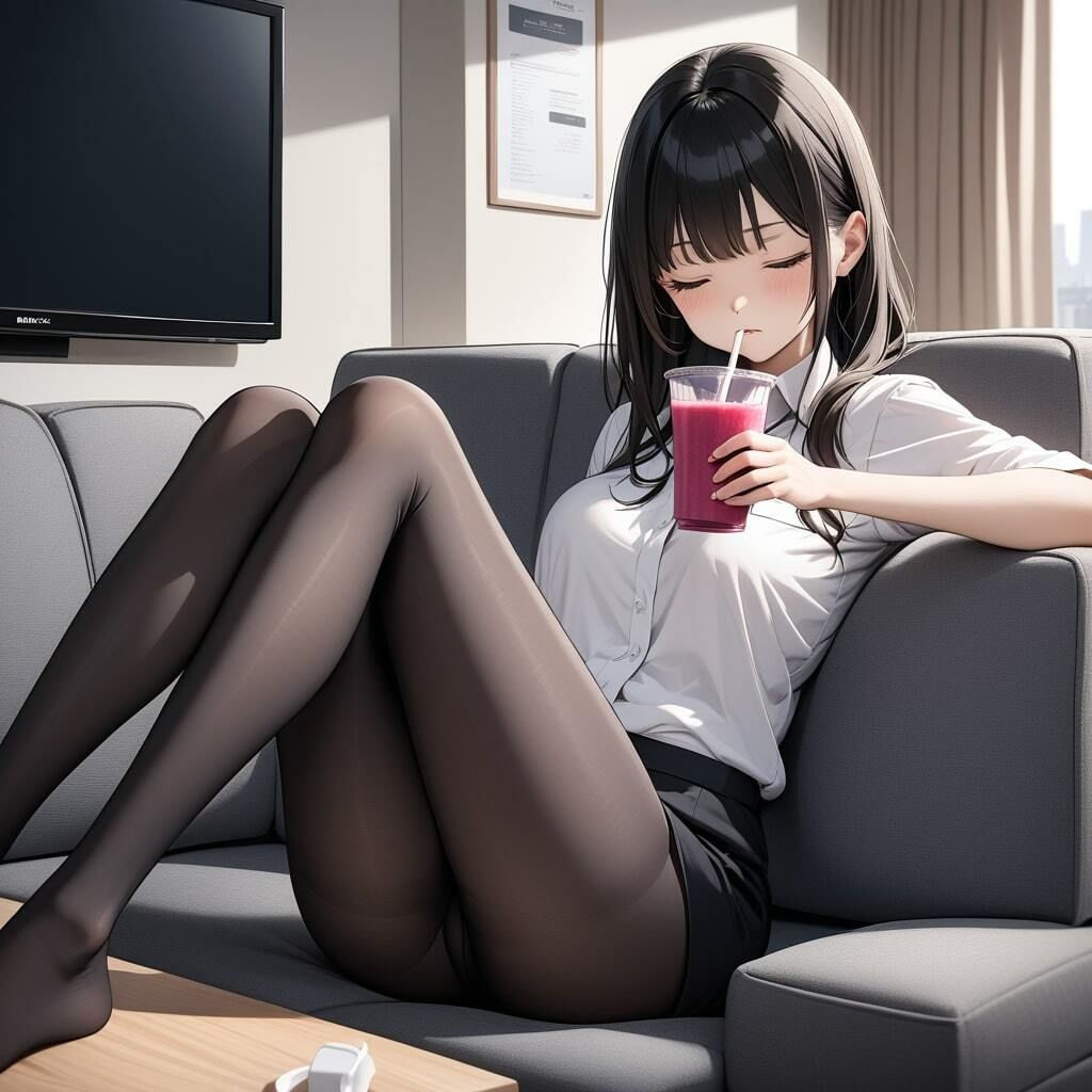 黒ストッキング脚の魅力！働くOLさん サンプル1ページ目