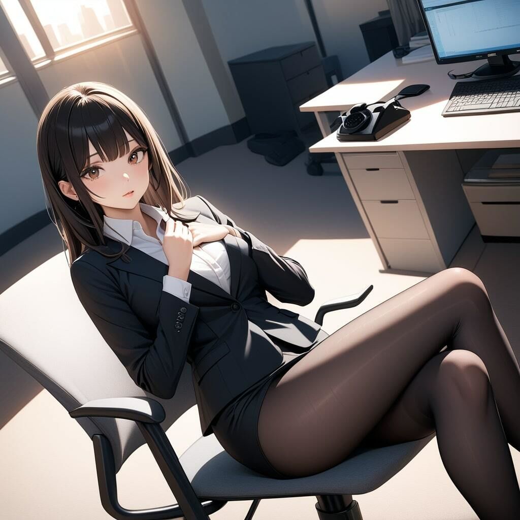 黒ストッキング脚の魅力！働くOLさん サンプル8ページ目