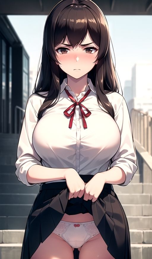 ムチムチ太もも制服美女に嫌な顔されながらおパンツ見せてもらいました 2 サンプル2ページ目