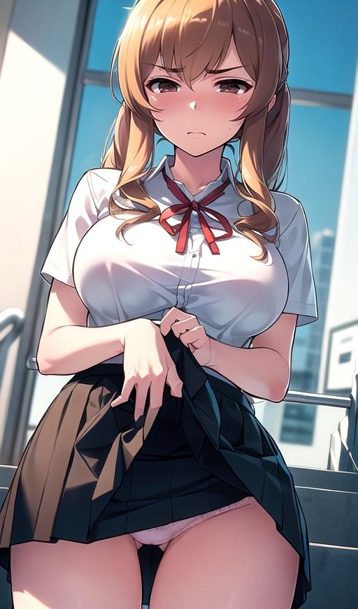 ムチムチ太もも制服美女に嫌な顔されながらおパンツ見せてもらいました 2 サンプル4ページ目