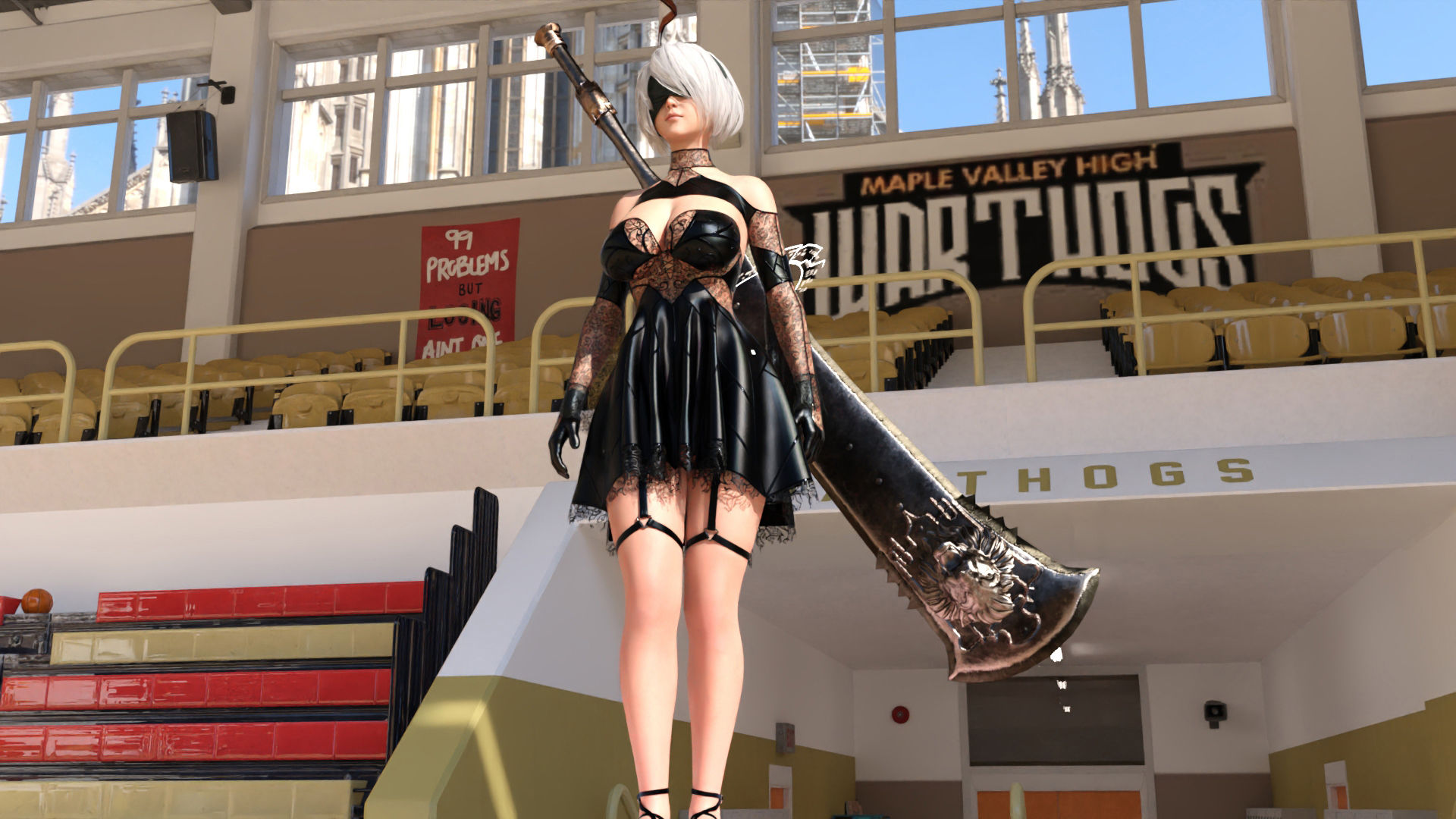 珍粕祭（ちんかすさい）での目玉イベント「コスプレ選手権」のファイナリスト女性達のスカートの中が舞台に仕掛けられた隠しカメラによって盗撮されていた件（03_廻里:ゴスロリ服の銀髪戦士その2） サンプル4ページ目