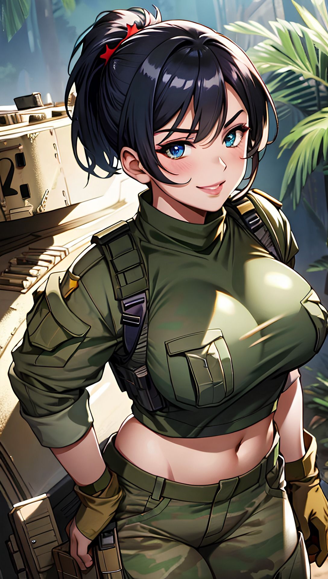 ミリタリー服と女兵士 サンプル1ページ目