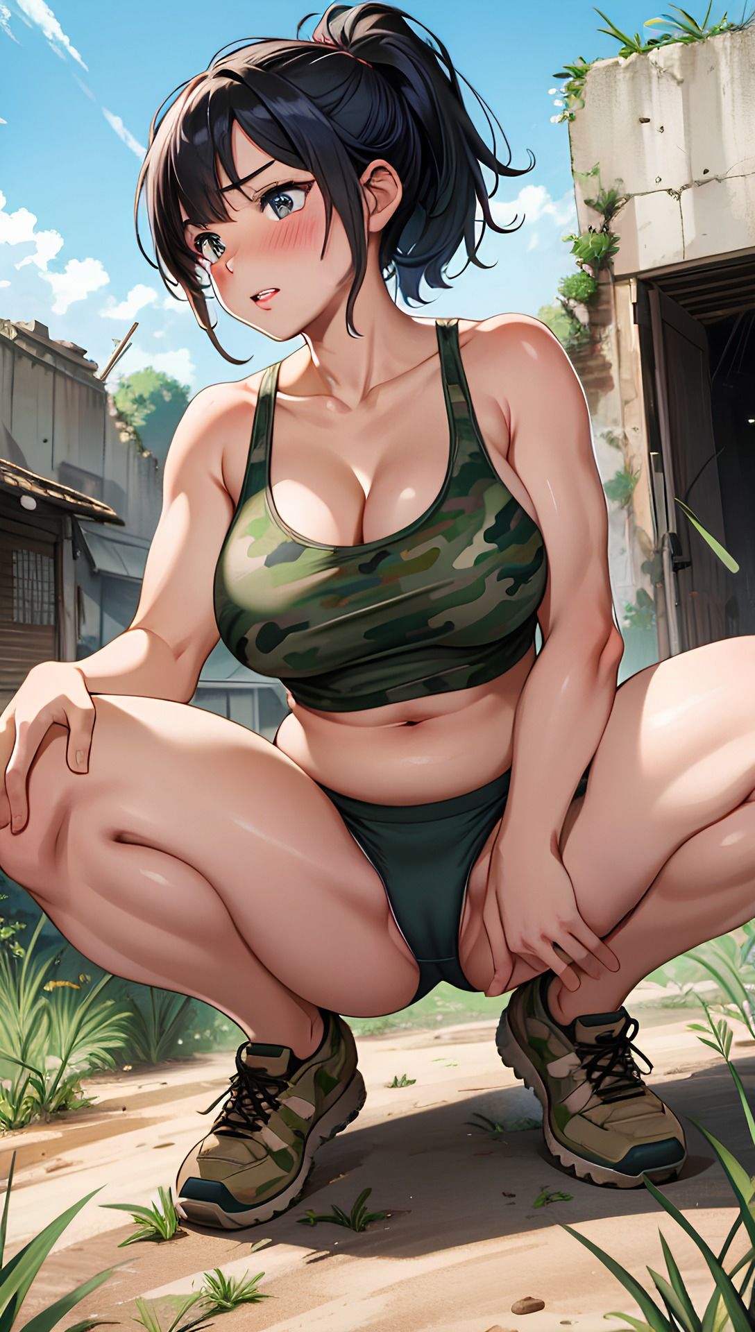 ミリタリー服と女兵士 サンプル2ページ目