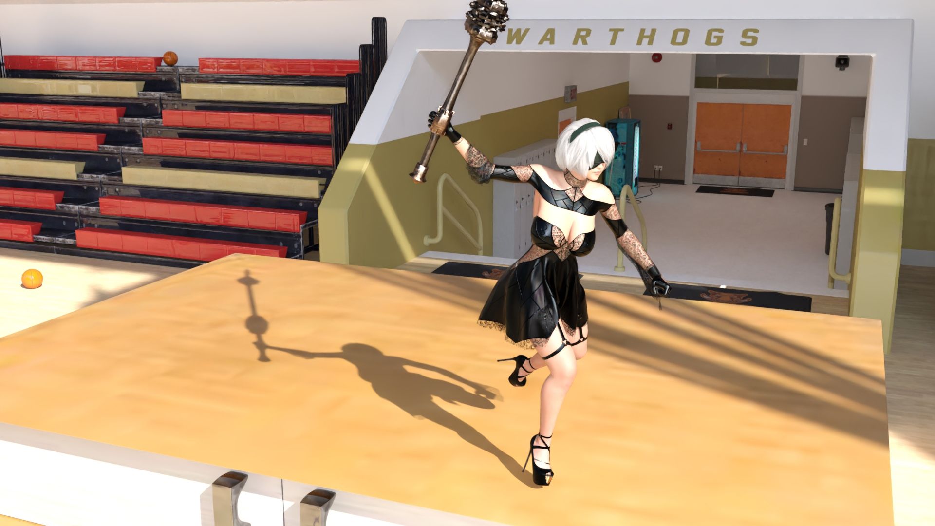 【▲100】珍粕祭（ちんかすさい）での目玉イベント「コスプレ選手権」のファイナリスト女性達のスカートの中が舞台に仕掛けられた隠しカメラによって盗撮されていた件（04_廻里:ゴスロリ服の銀髪戦士その3） サンプル2ページ目