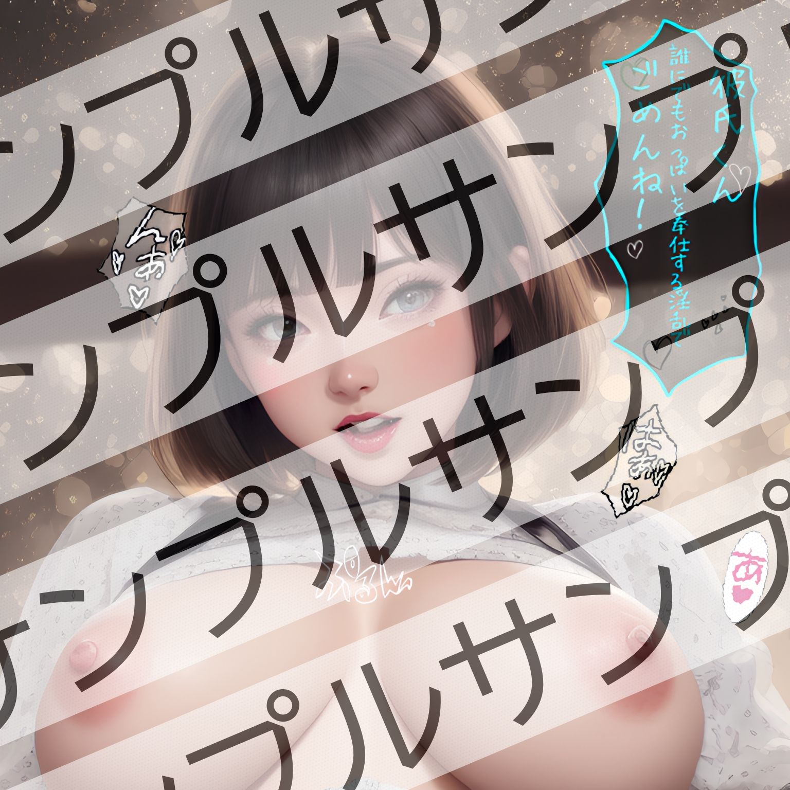 爆乳ギャル300名（水彩画風） - 300 big breasted gals （watercolor style） - サンプル9ページ目