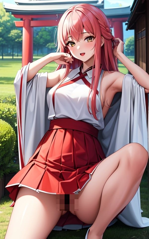 露出大好きな巫女さん サンプル2ページ目