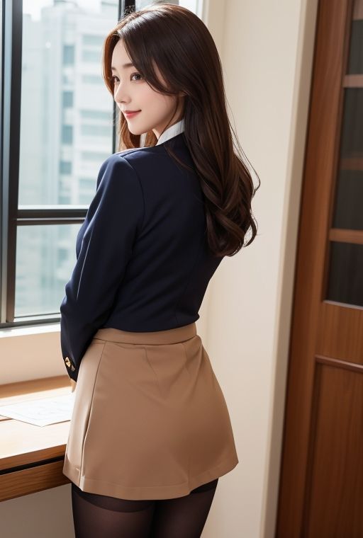 AIグラビア写真集｜ホテルの部屋の美人OL サンプル1ページ目
