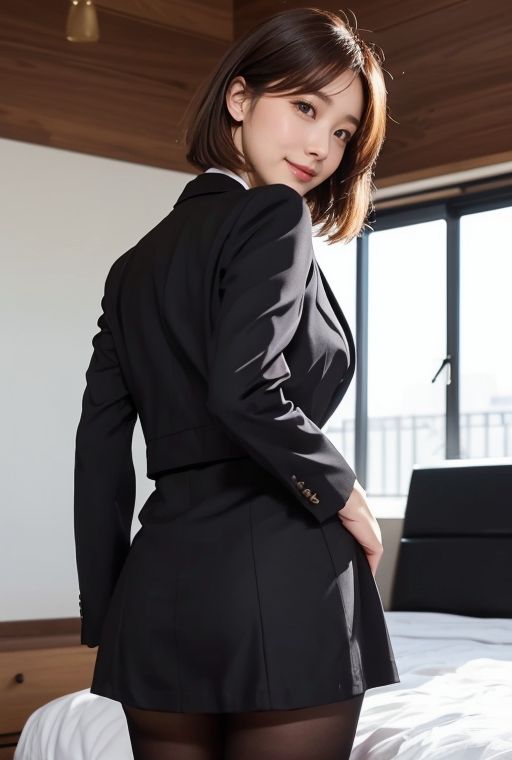 AIグラビア写真集｜ホテルの部屋の美人OL サンプル8ページ目