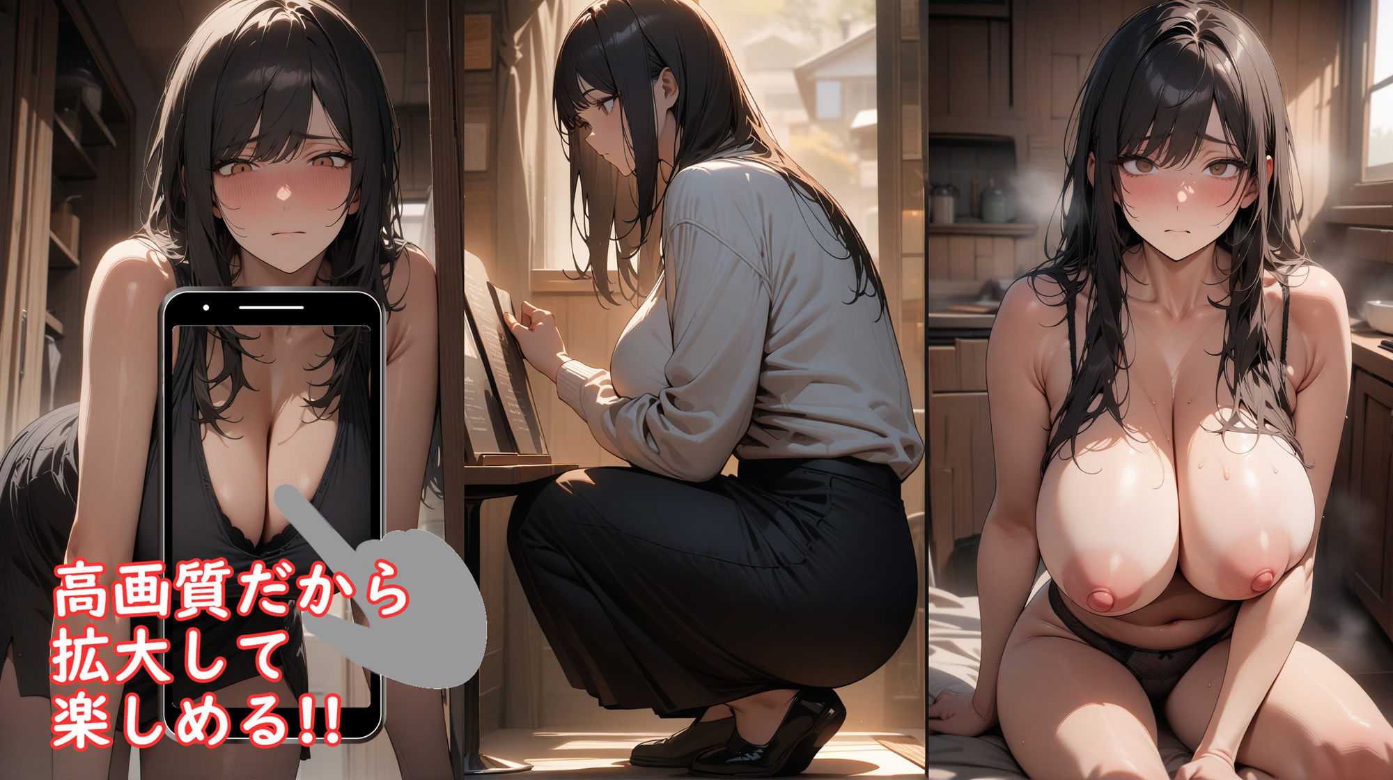 シてる行為をガン見してくる巨乳のお姉さん 1 サンプル1ページ目