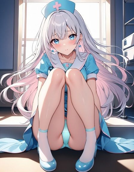 ナースのしゃがみパンチラ サンプル1ページ目