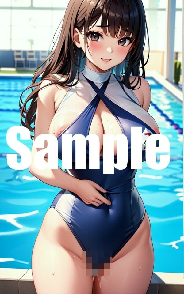 胸がはみ出るスク水巨乳美女 サンプル4ページ目