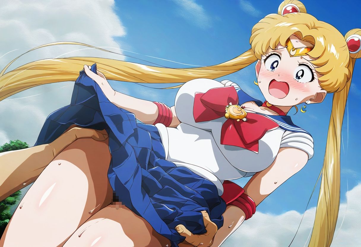 野生少女 セー〇ー〇ーン（月野〇さぎ） サンプル4ページ目
