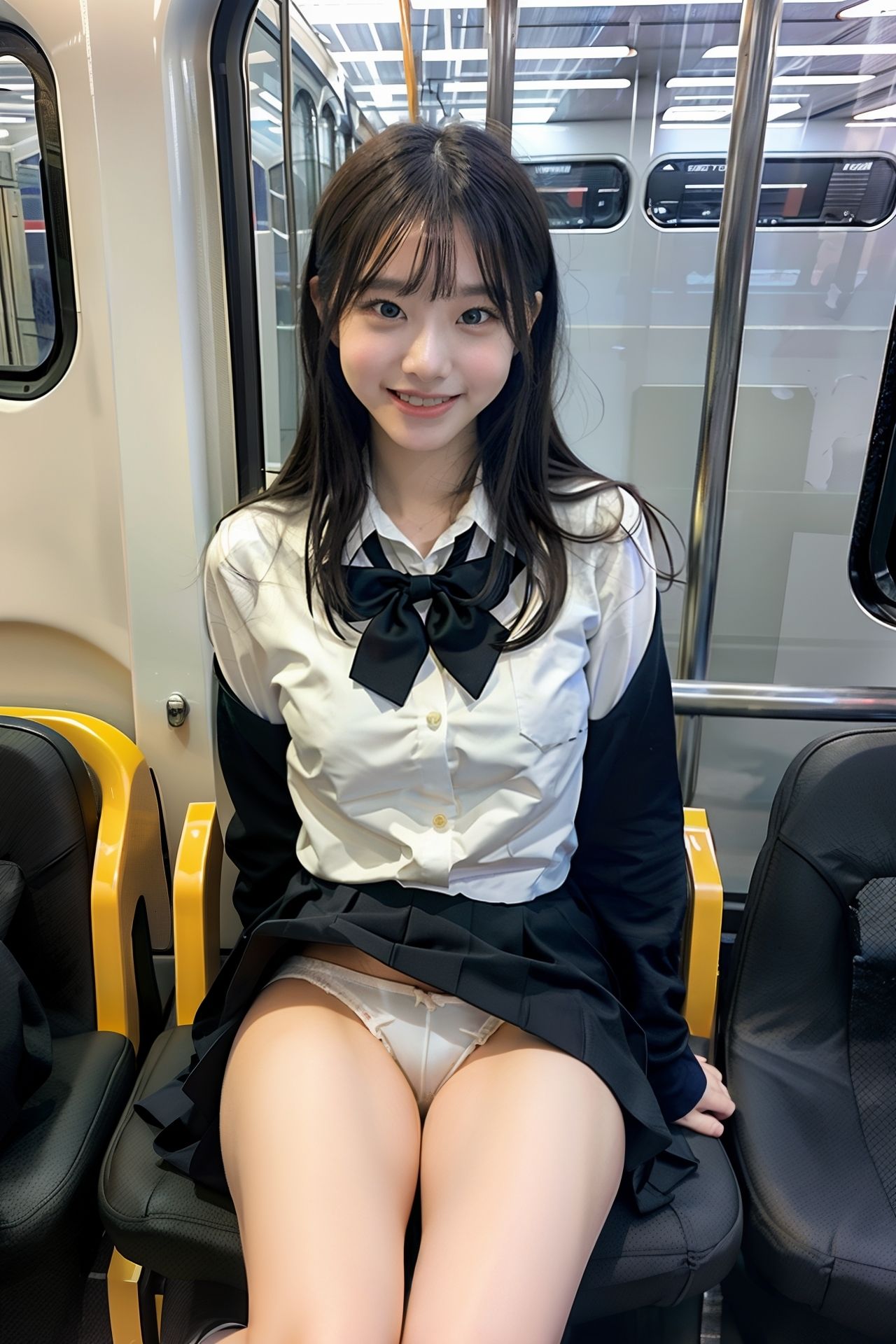 電車の中でS級制服女子が貴方だけにパンツをみせてくれます。200p サンプル4ページ目