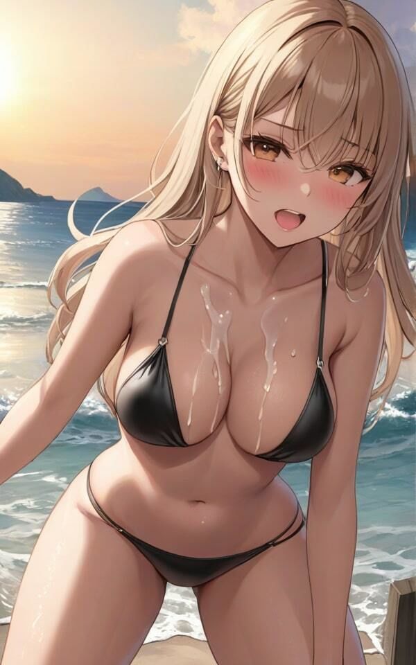 巨乳ビッチにガマンできない！ ねぇ、ビーチでいいからしようヨ！ サンプル1ページ目