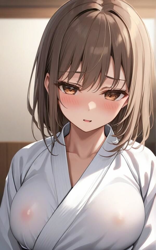 夢にみていたノーブラ美女のズレた柔道着！ ちょっと何でたってるのヨ！私に興奮したの？ サンプル3ページ目