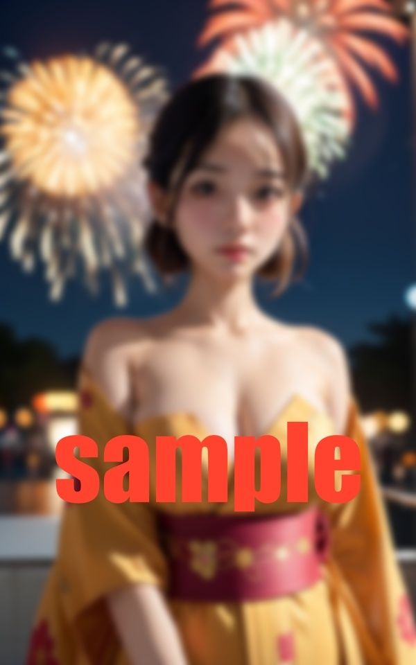 はだけたお姉さんの浴衣からのぞく胸元 -集中できない花火大会- サンプル2ページ目