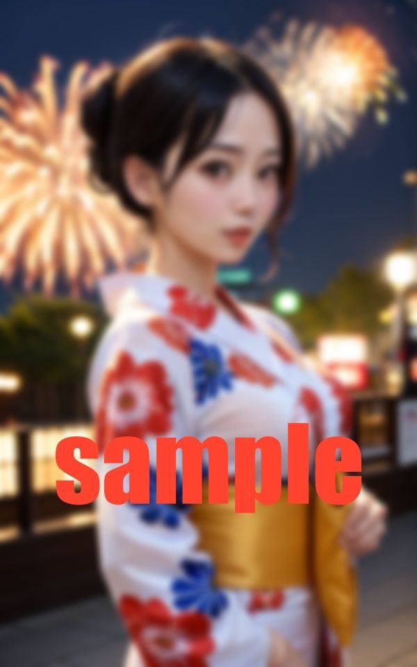 はだけたお姉さんの浴衣からのぞく胸元 -集中できない花火大会- サンプル5ページ目