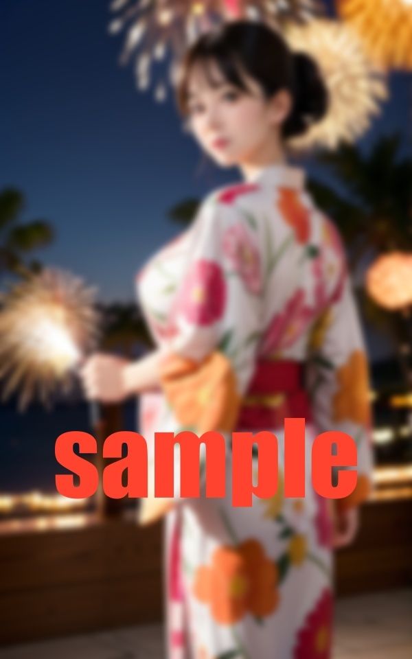 はだけたお姉さんの浴衣からのぞく胸元 -集中できない花火大会- サンプル6ページ目