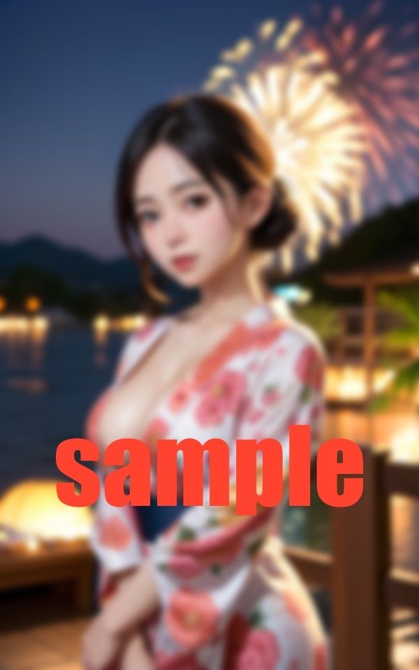 はだけたお姉さんの浴衣からのぞく胸元 -集中できない花火大会- サンプル7ページ目