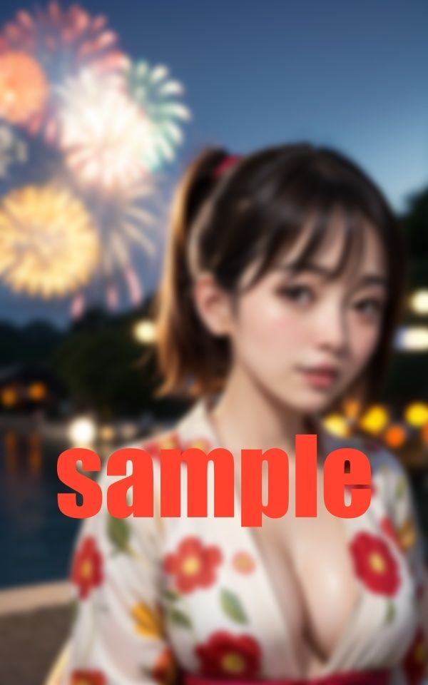 はだけたお姉さんの浴衣からのぞく胸元 -集中できない花火大会- サンプル8ページ目