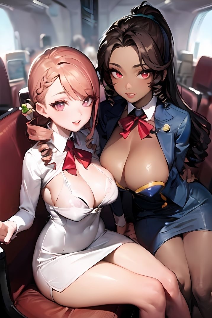 ※枚数増量！【R18】MIX GIRLS 5 黒ギャル＆白ギャル航空、ご奉仕フライトへようこそ サンプル6ページ目