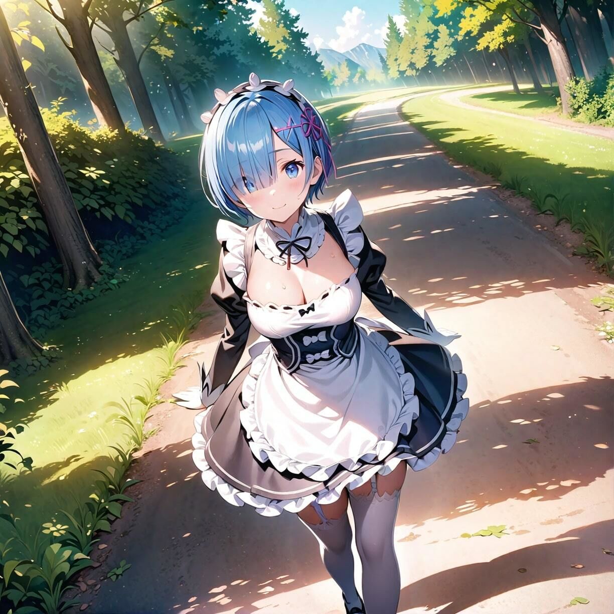 ハゲギアス！！ STAGE 5 エロかわ巨乳メイドのレ〇を待ち伏せ、からのギアスかけて野外で青姦しまくる！！ サンプル1ページ目