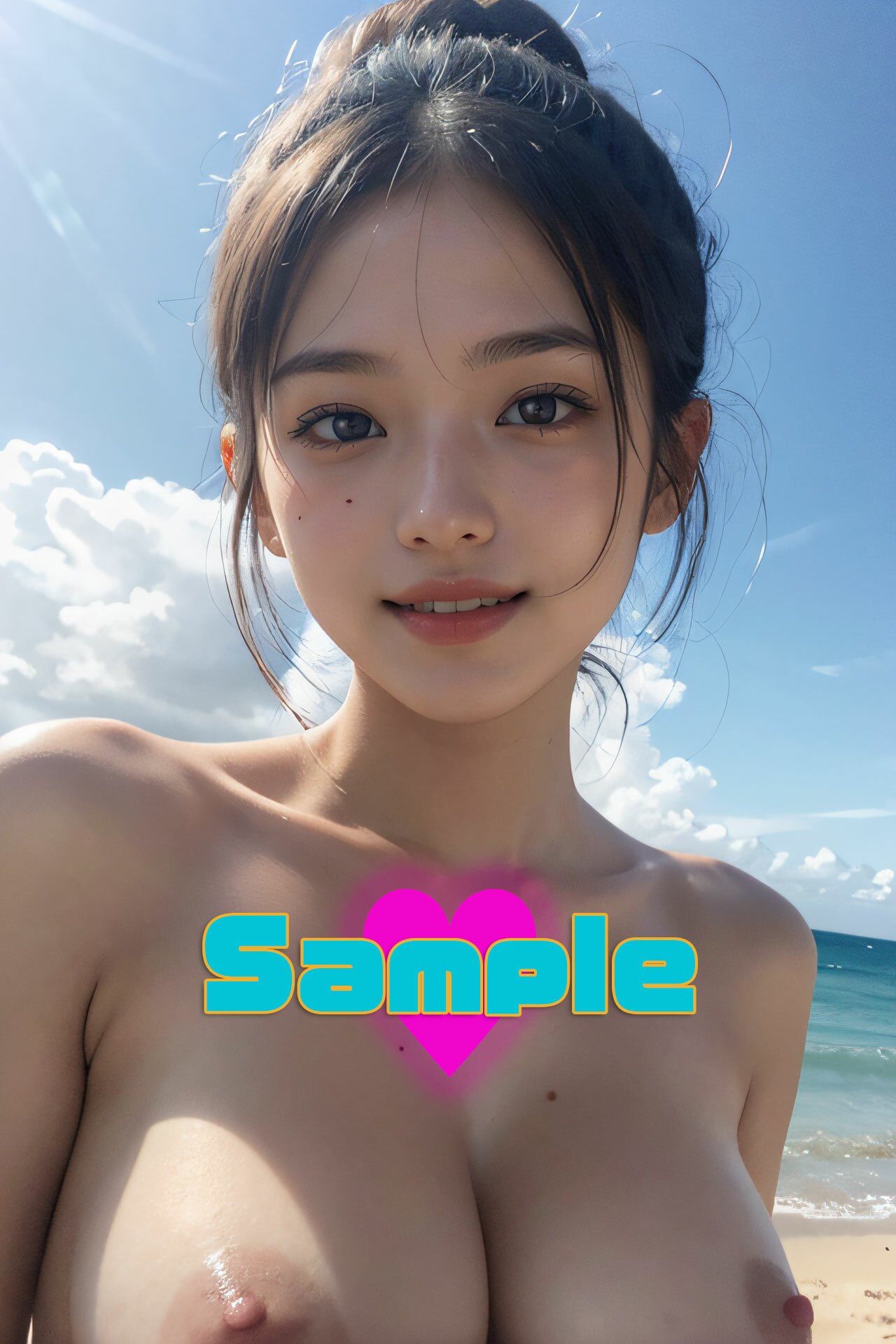 プライベートビーチでほろ酔い彼女をゆるゆるヌード撮影！ サンプル3ページ目