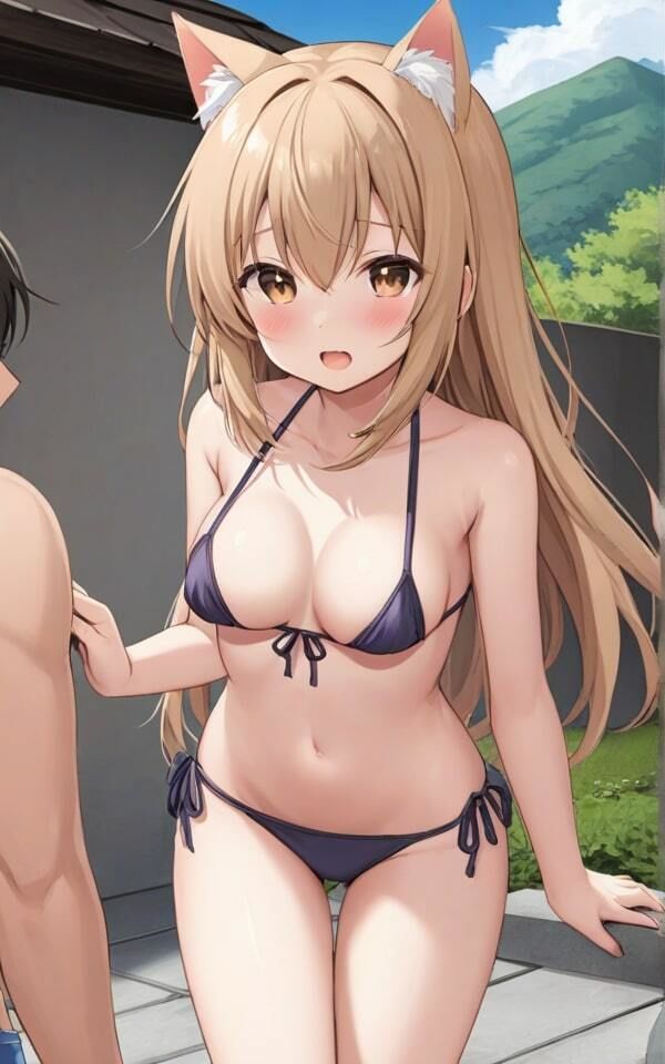 可愛い猫耳娘の少しエッチな水着 サンプル3ページ目