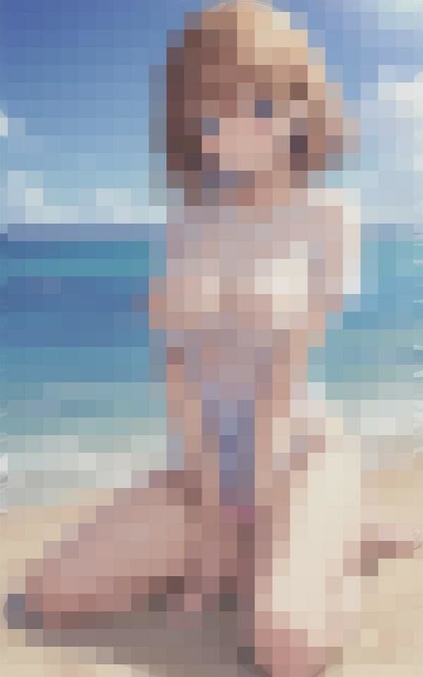 濡れ濡れ透け透け 浜辺の美女 サンプル1ページ目