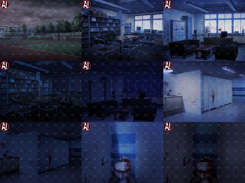 みにくる背景CG素材集『学園編』part10（ホラーBoost） サンプル1ページ目