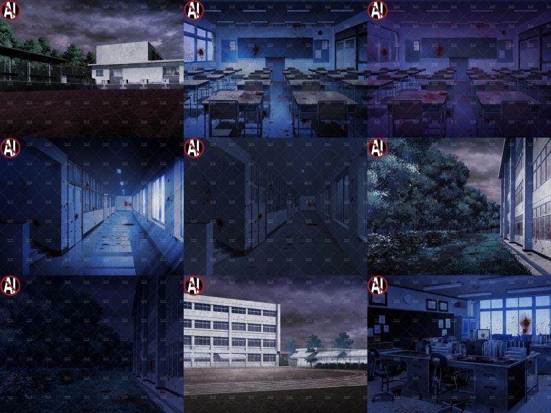 みにくる背景CG素材集『学園編』part10（ホラーBoost） サンプル2ページ目