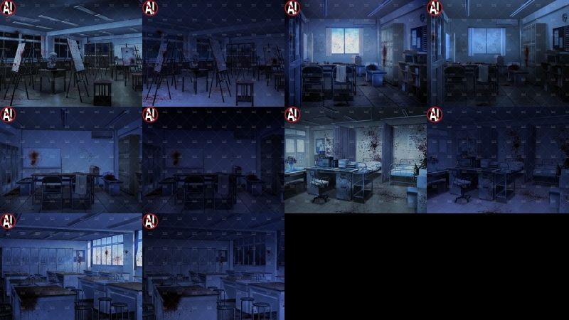 みにくる背景CG素材集『学園編』part10（ホラーBoost） サンプル4ページ目