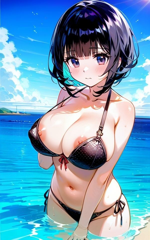 乳首ポロリに大興奮 ビーチではげしくエッチ サンプル1ページ目