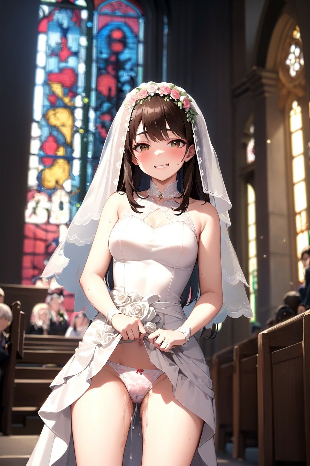 ウエディングドレスの花嫁に他人の俺が高圧中出ししてやった サンプル2ページ目