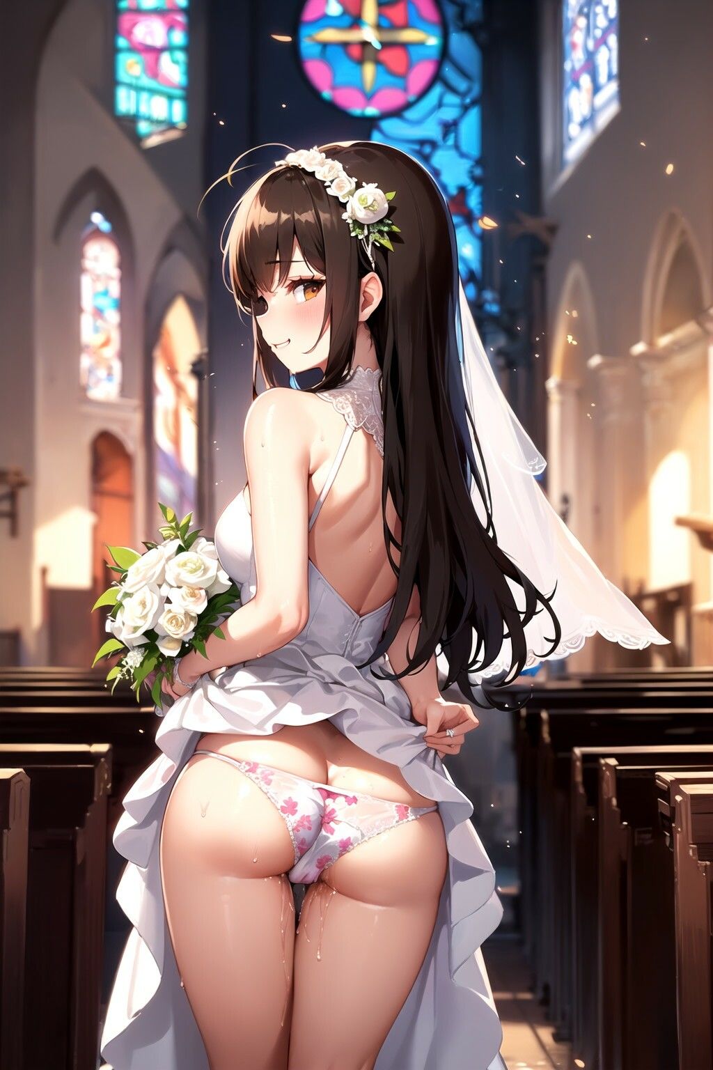 ウエディングドレスの花嫁に他人の俺が高圧中出ししてやった サンプル3ページ目
