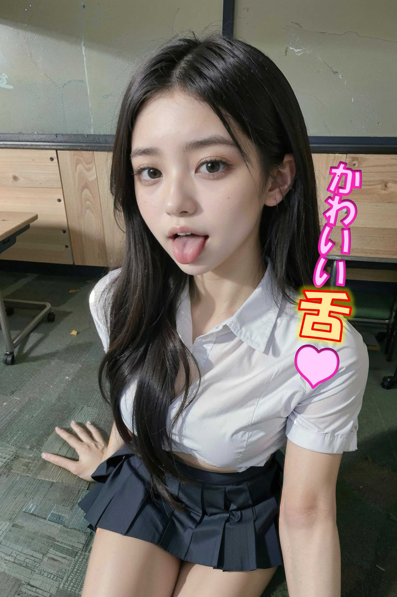 JK舌だし、フェラ、ぶっかけ写真集 サンプル1ページ目