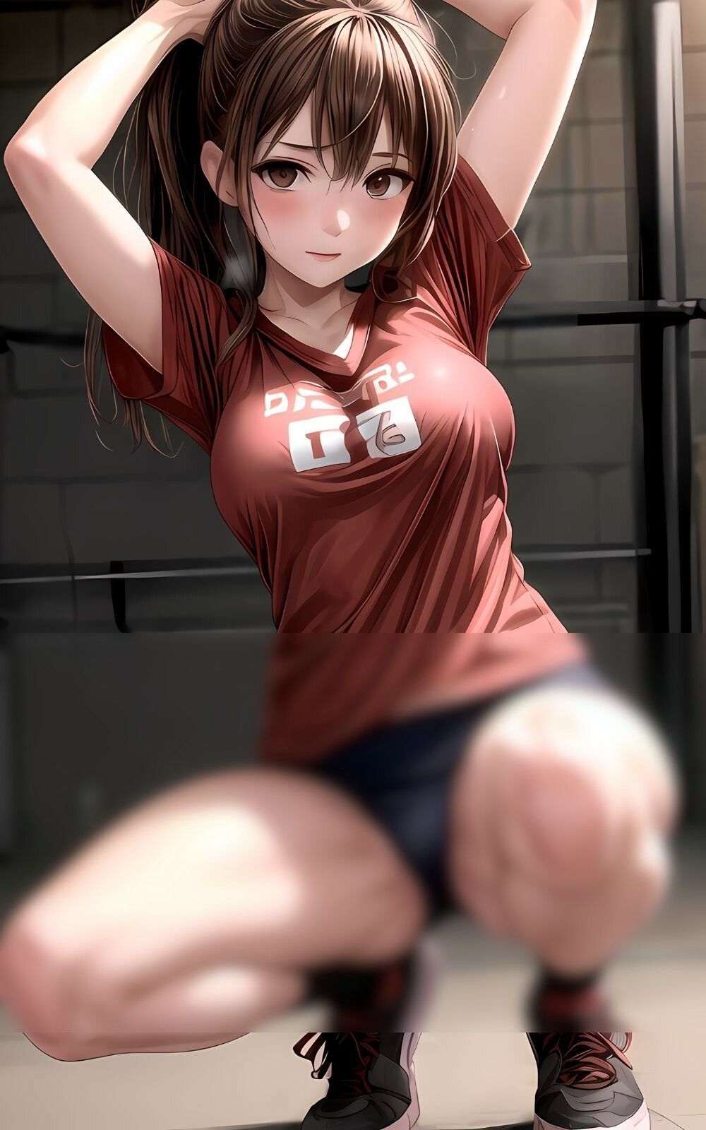【スジ特化】女子バレー部の開脚スクワット サンプル1ページ目