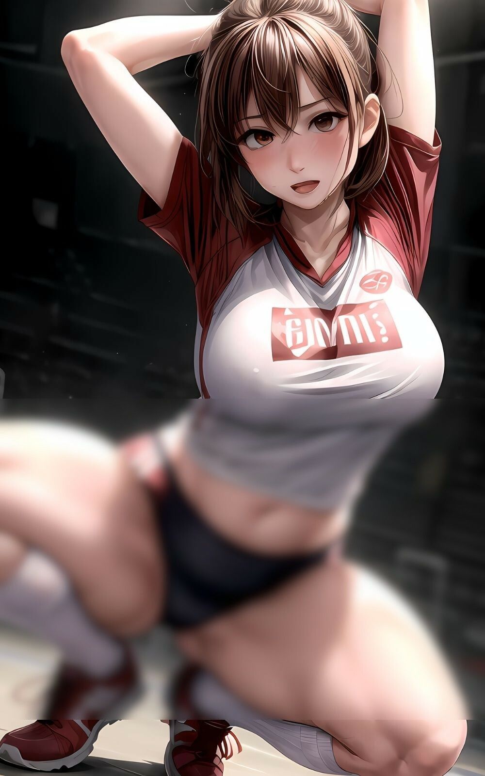 【スジ特化】女子バレー部の開脚スクワット サンプル2ページ目