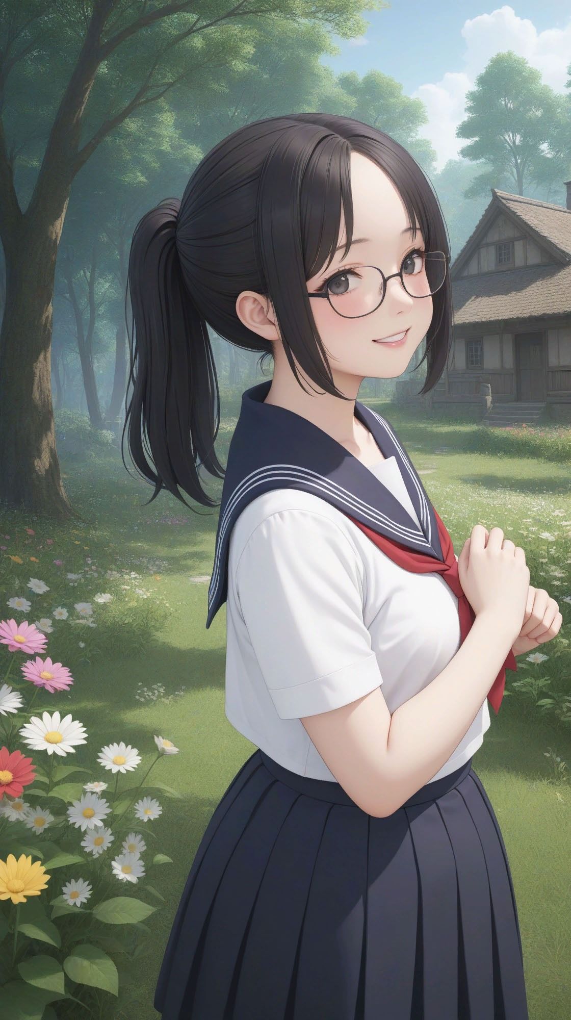放尿記 水辺のセーラー サンプル2ページ目