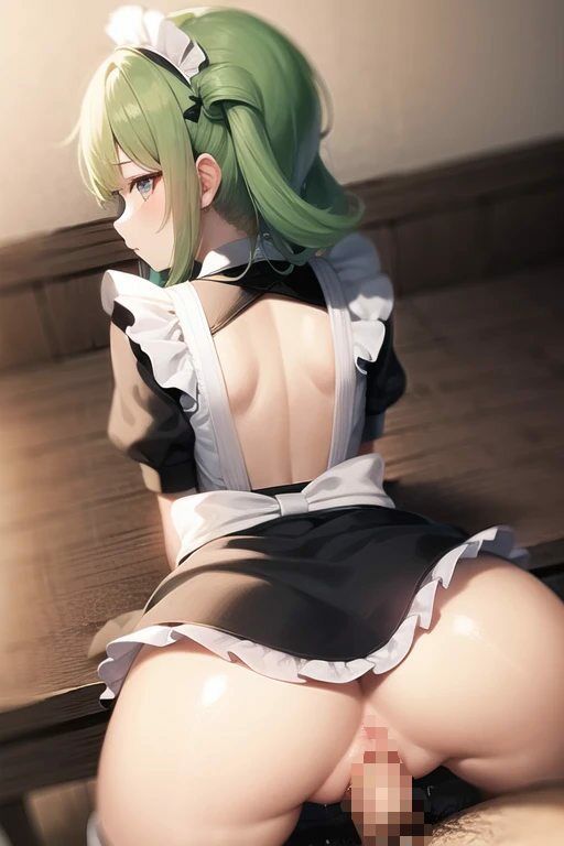 緑カール髪メイドと… サンプル3ページ目