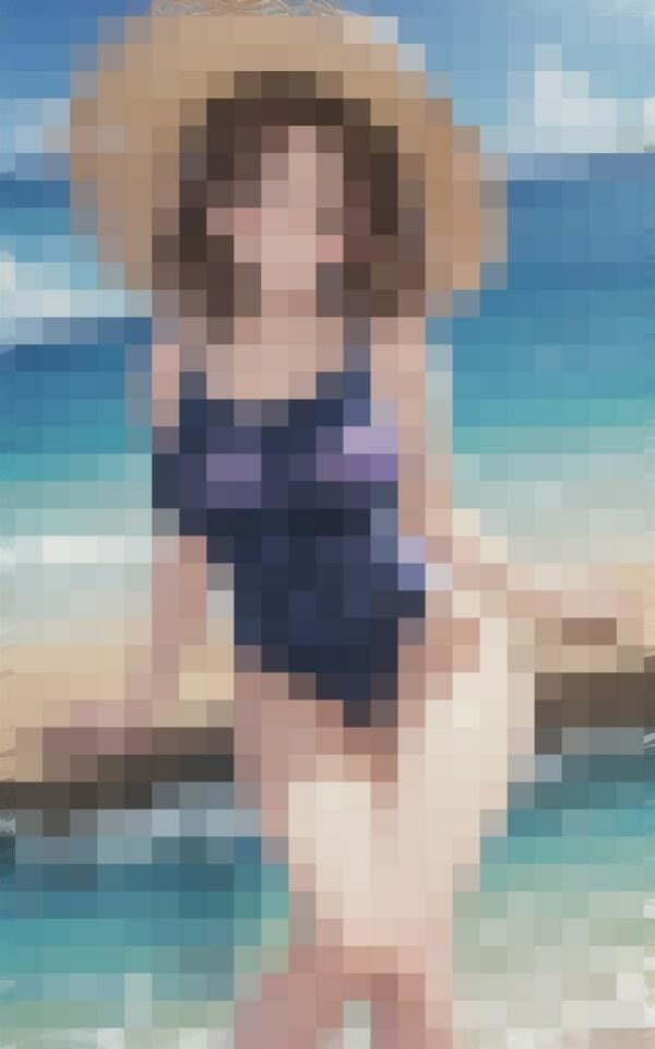 年上巨乳美女と真夏の海水浴 サンプル1ページ目